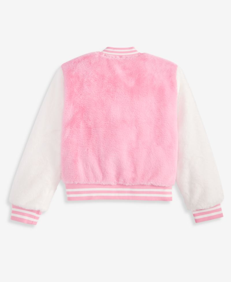 Girls' XS-XL Faux-Fur Varsity Bomber Jacket