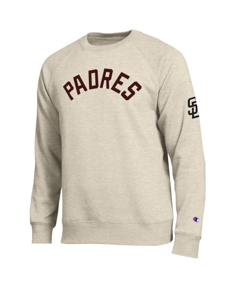 Men's Oatmeal San Diego Padres All-Star Soft Felt Raglan Sweatshirt