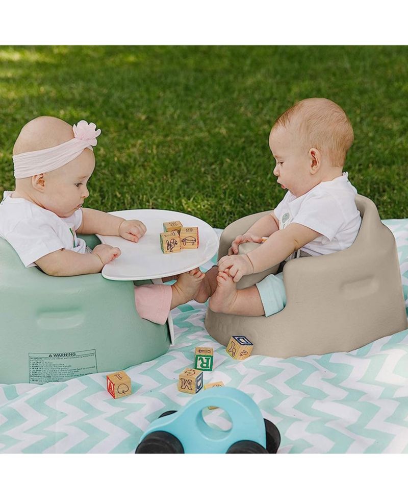 Infant Floor Seat Baby Sit Up Chair with Adjustable Safety Harness, Taupe