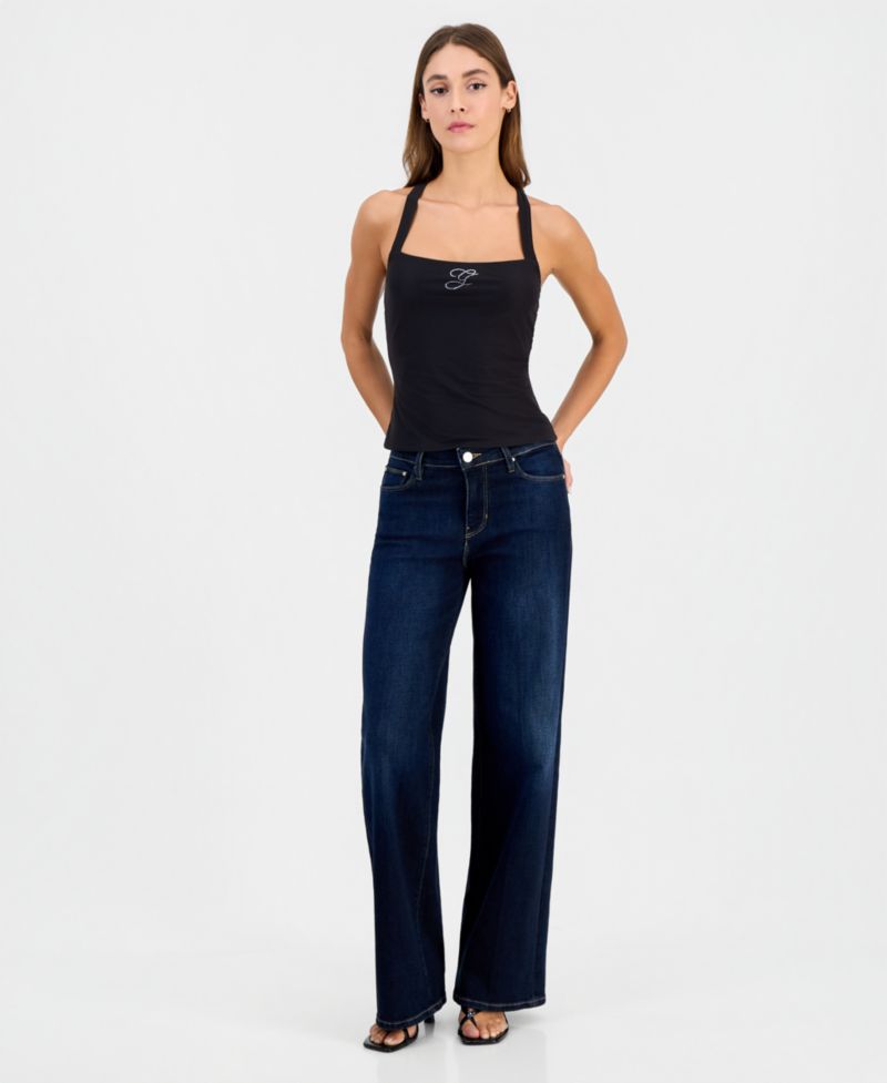 Women's Shaneen Sleeveless Logo Square-Neck Halter Top