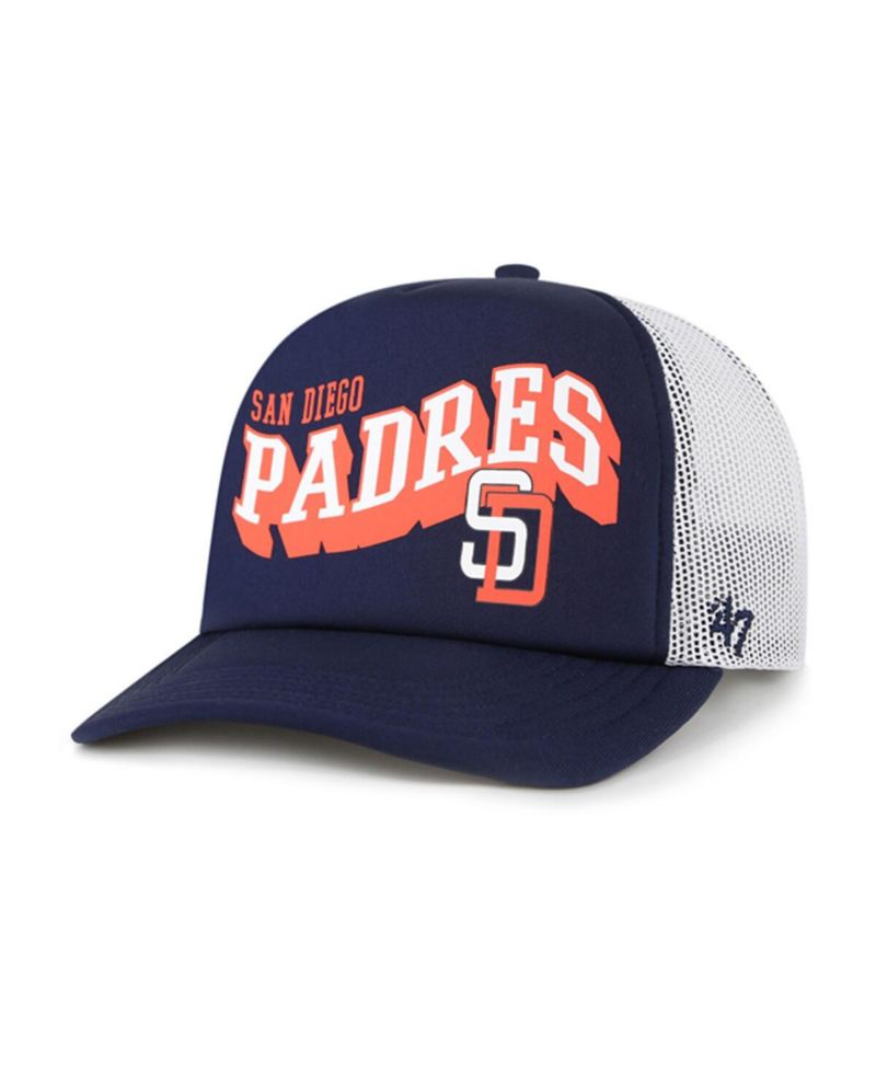 Men's Navy San Diego Padres Meander Foam Trucker Snapback Hat