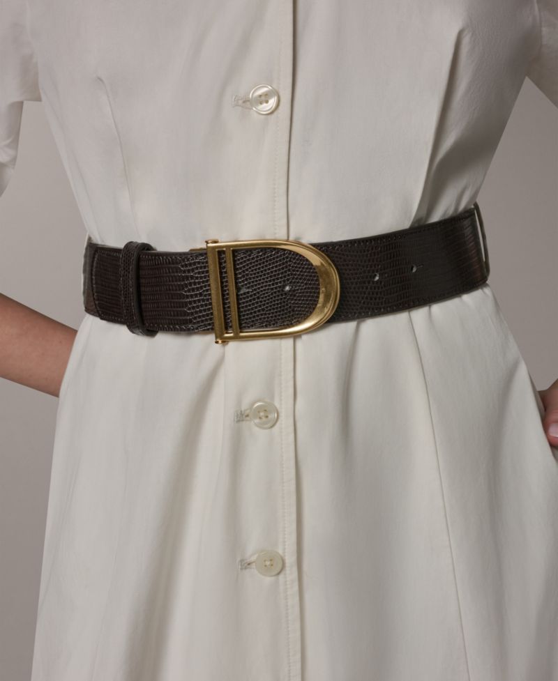 Women's Collared Belted Shirt-Dress
