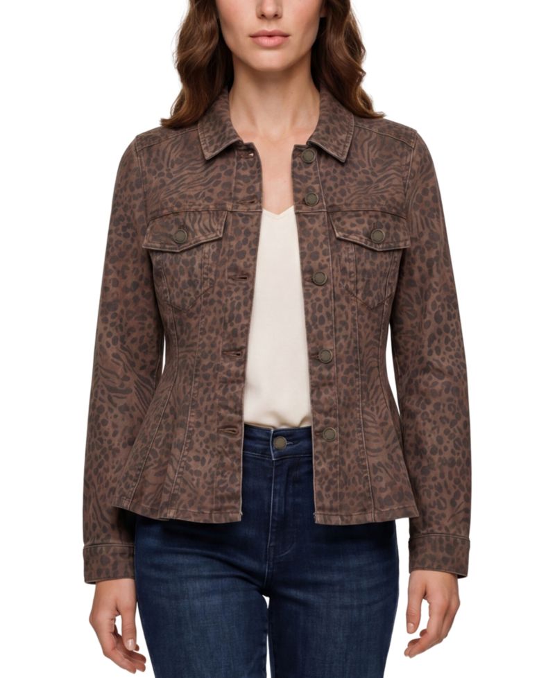 Women's Button-Front Collared Trucker Jacket