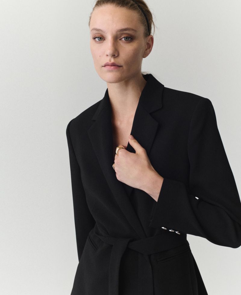 Women's Double-Breasted Belted Blazer