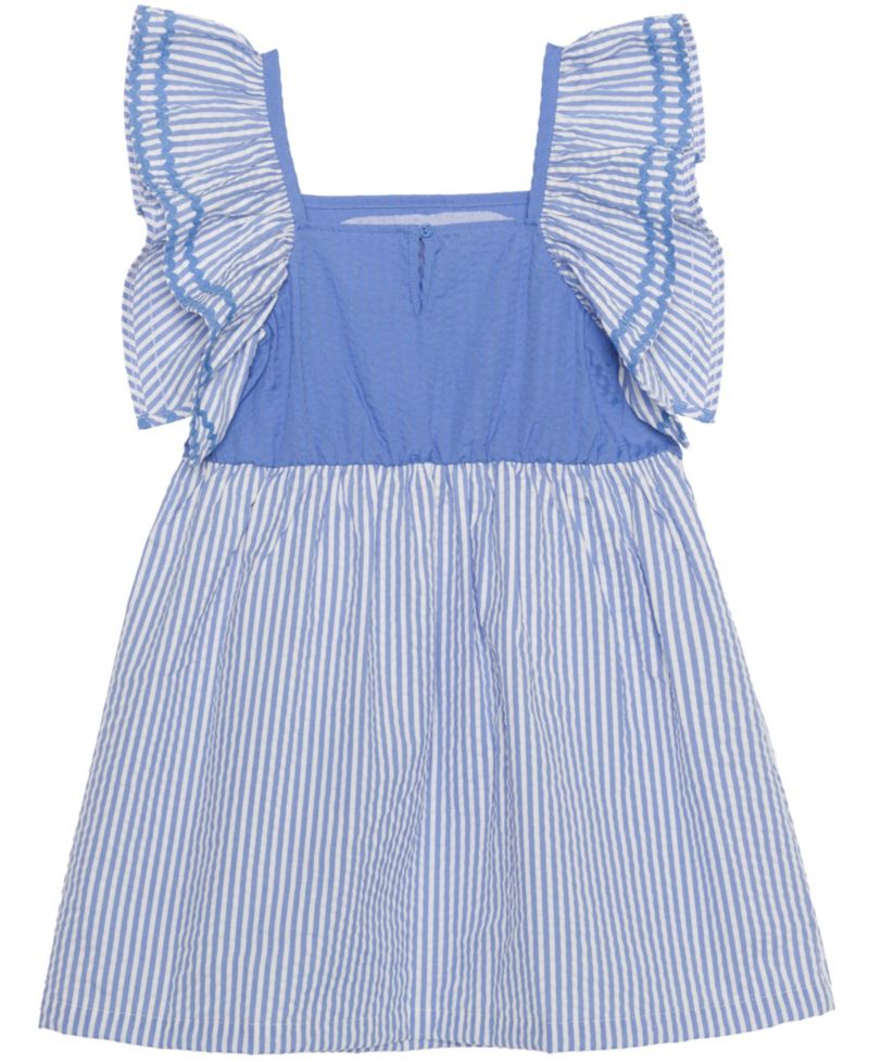 Girls' 2T-6X Stitch Flutter-Sleeve Dress