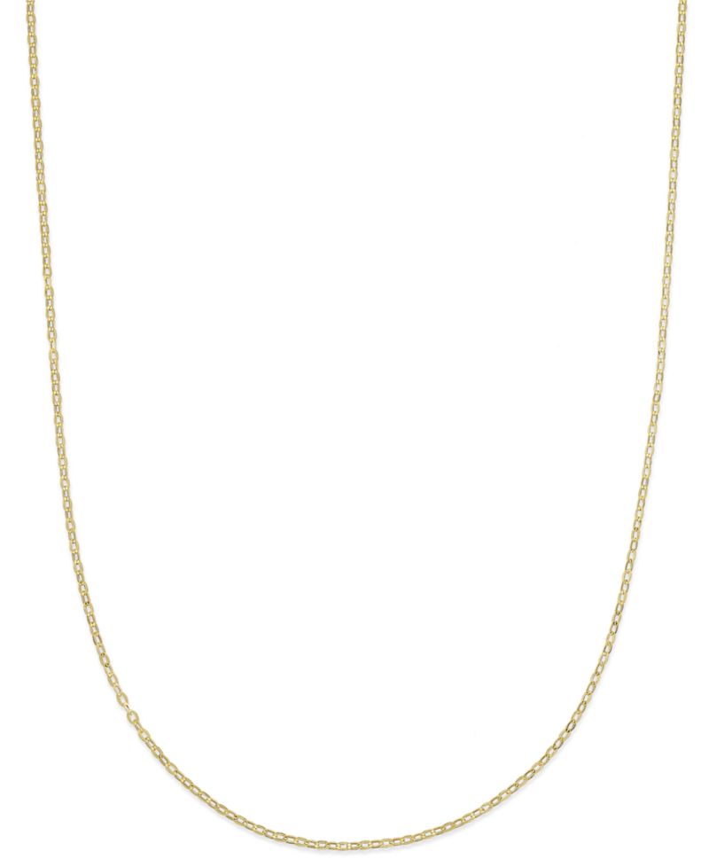 16"-18" Flat Rolo Chain Necklace (1-3/8mm) in 14k Gold