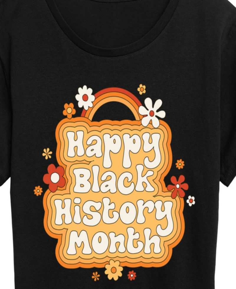 Women's Instant Message Happy Black History Month Short-Sleeve Graphic T-Shirt