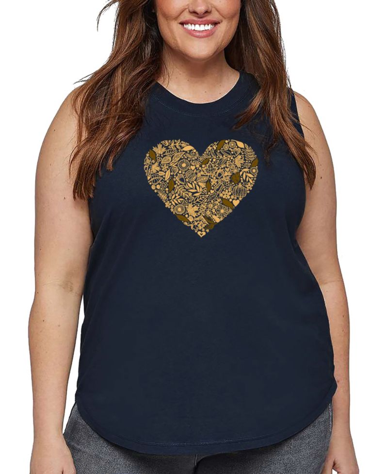 Plus Size Fall Vibes Word Art Tank Top
