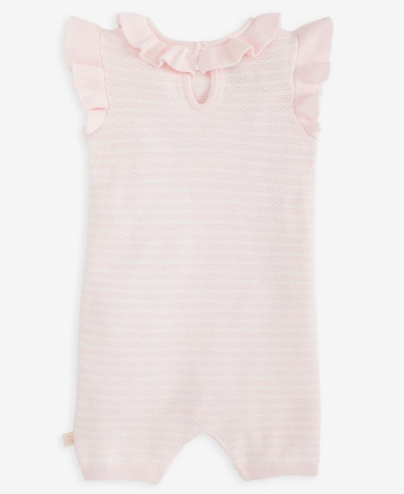 Baby Girls' Striped Cotton Knit Romper