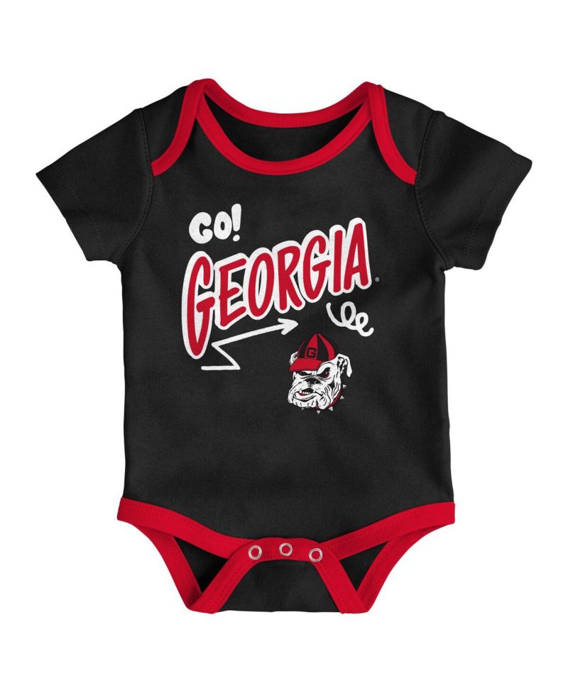 Baby Boys and Girls Georgia Bulldogs All Day Play 3-Piece Bodysuit Set
