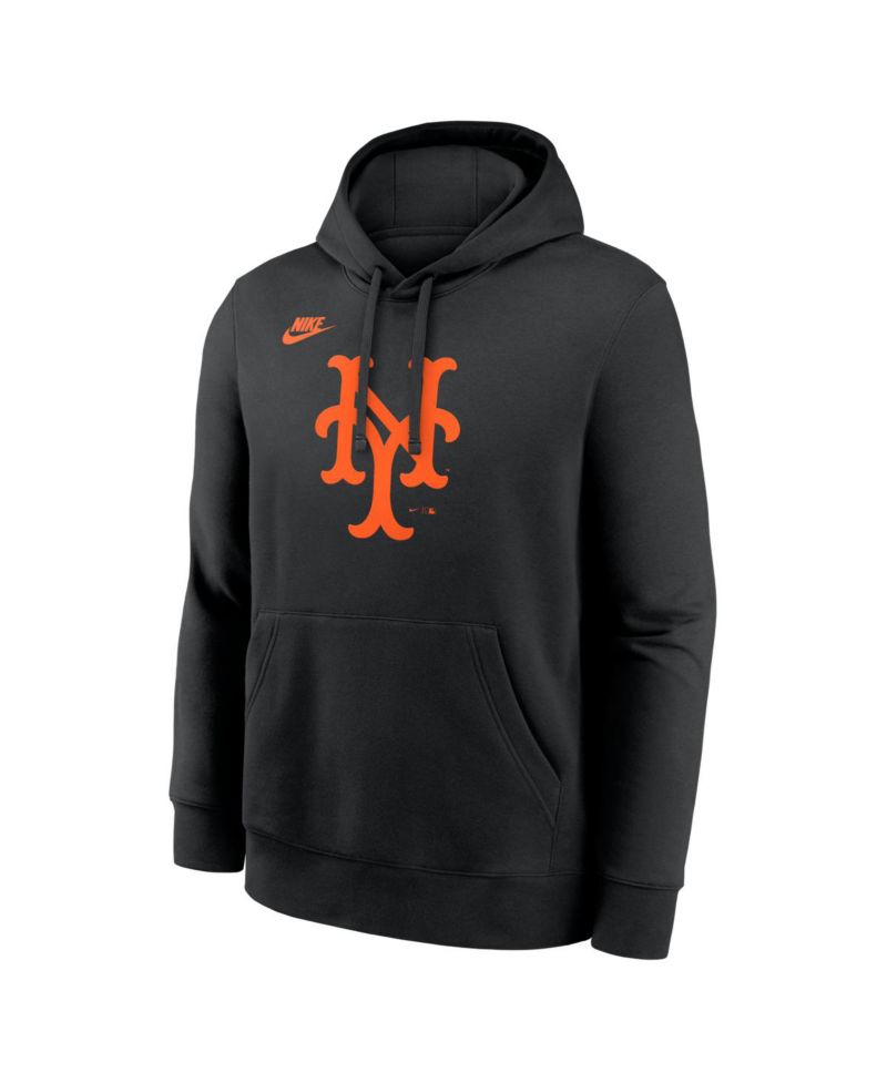 Men's Black New York Mets Cooperstown Collection Logo Club Hoodie