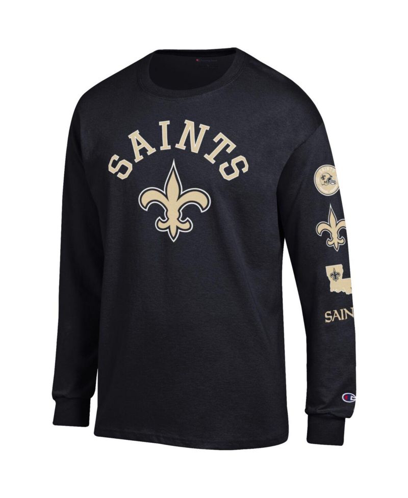 Men's Black New Orleans Saints Seal Long Sleeve T-Shirt