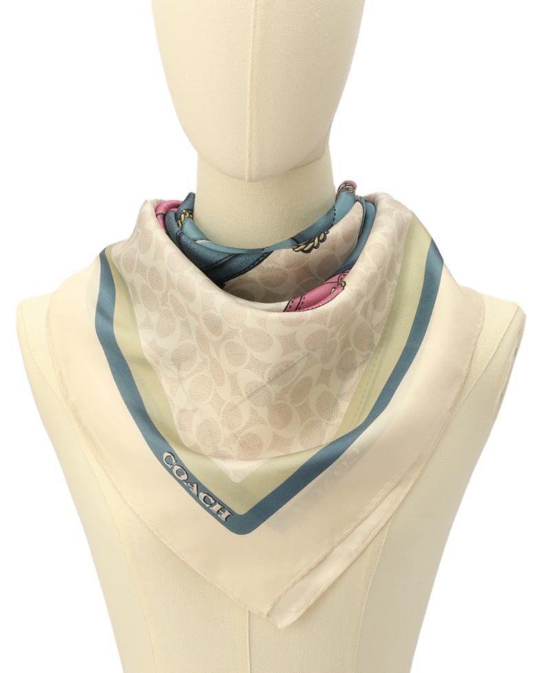 Stacked Tabby Printed Silk Square Scarf