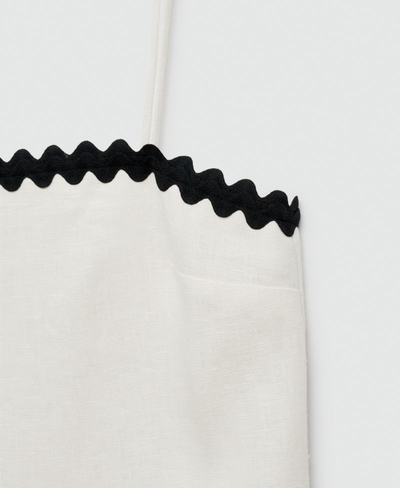 Women's Contrasting Details Linen Dress