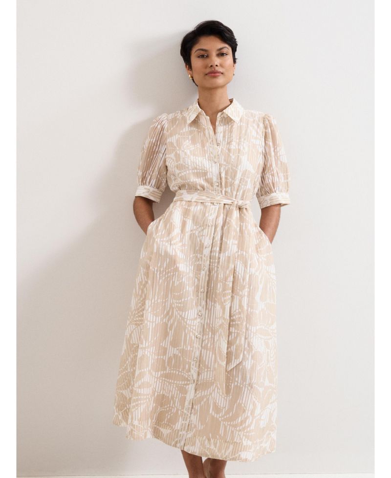 Women's Delphine Belted Midi Shirt Dress