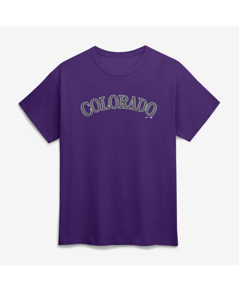 Men's Purple Colorado Rockies Wordmark T-Shirt