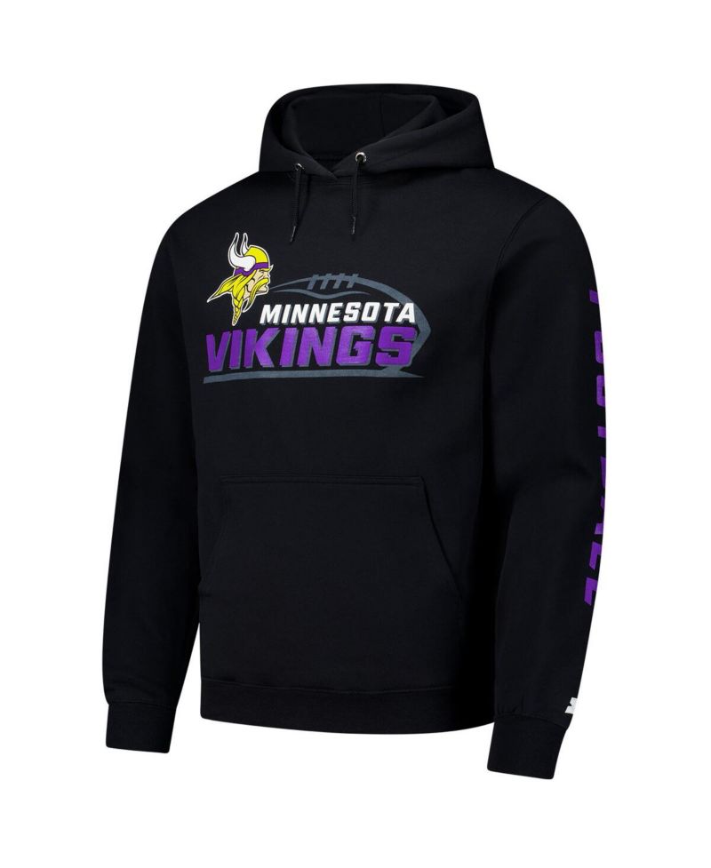 Men's Black Minnesota Vikings Vintage Pullover Hoodie