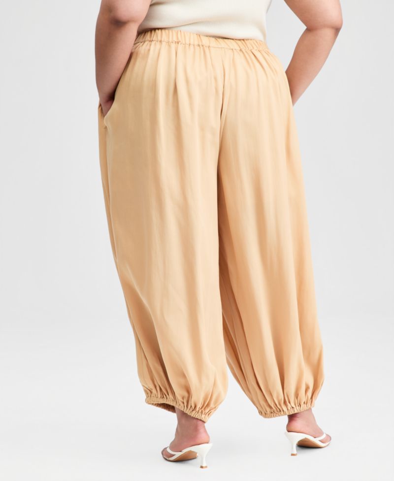 Trendy Plus Size Pull-On Elastic-Hem Balloon Pants