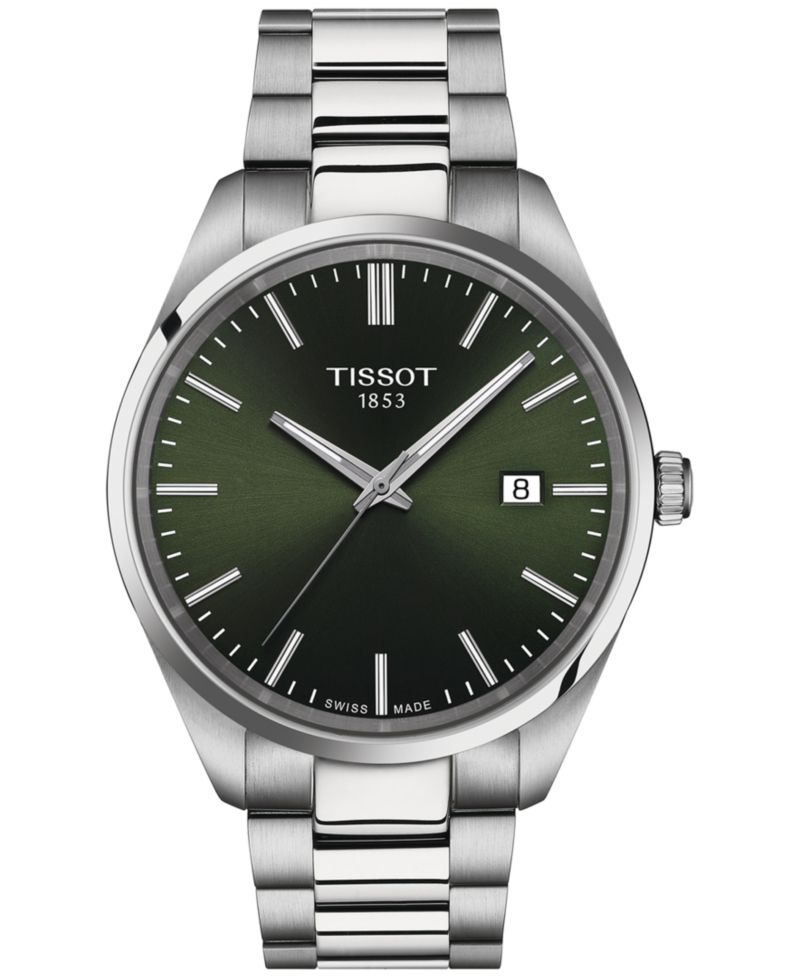 Men's Swiss PR 100 Stainless Steel Bracelet Watch 40mm