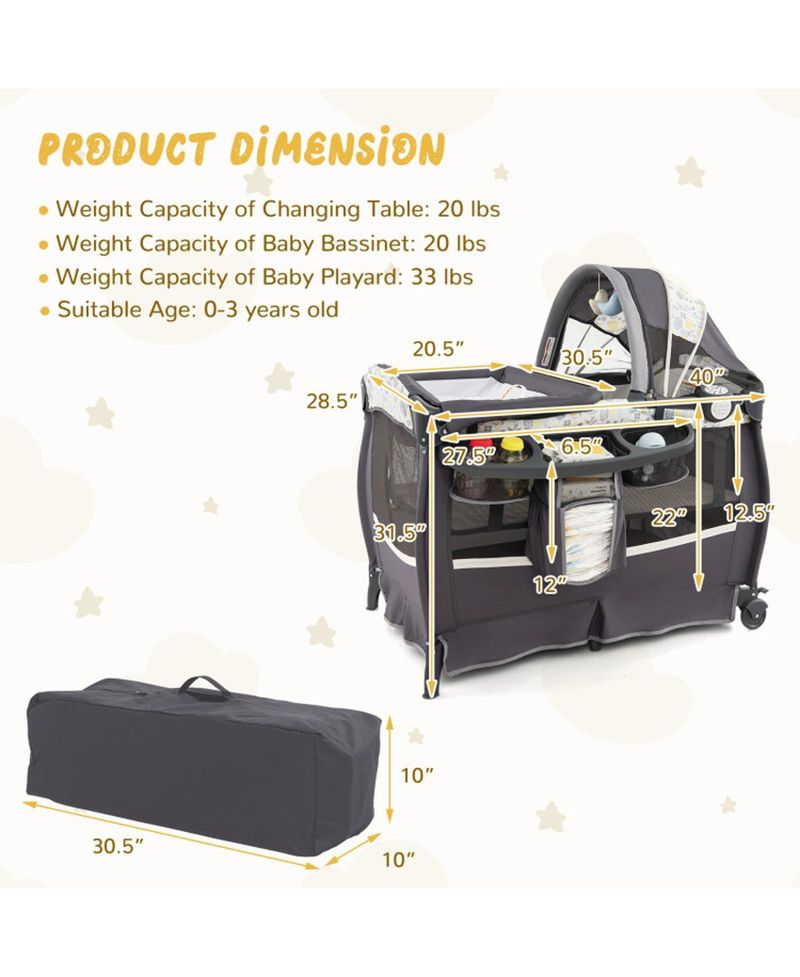 Bassinet-to-Playpen Nursery Center, Four Modes, Portable