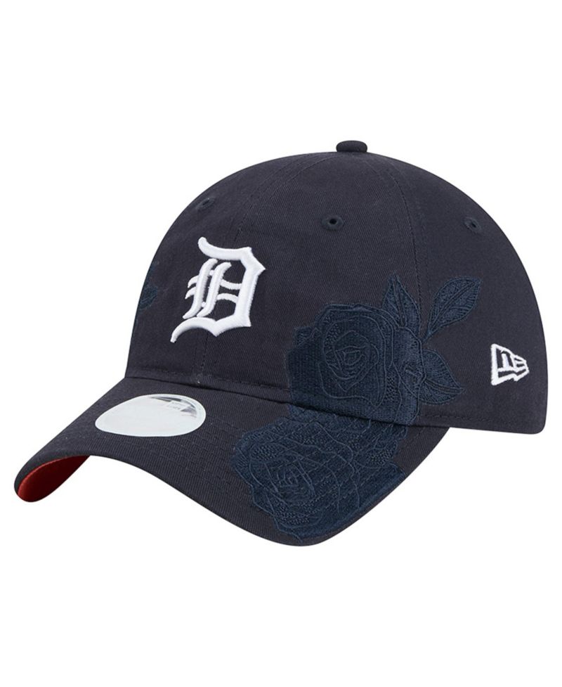 Women's Navy Detroit Tigers Roses 9TWENTY Adjustable Hat