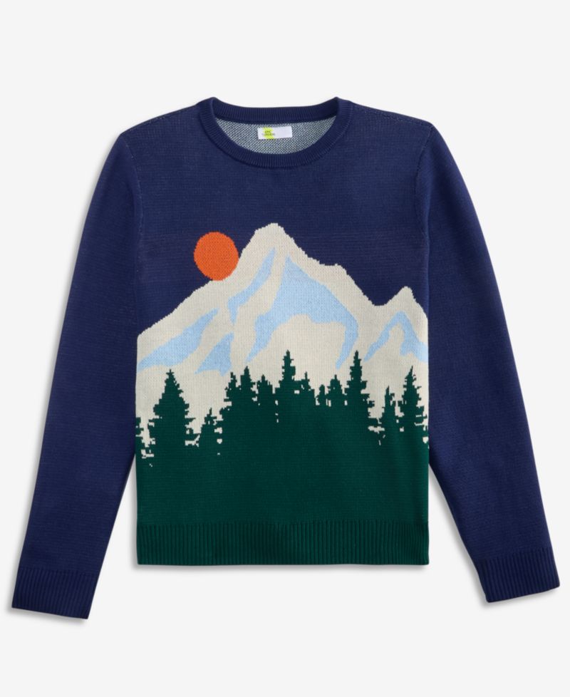Boys' XS-XL Long-Sleeve Mountain Sweater