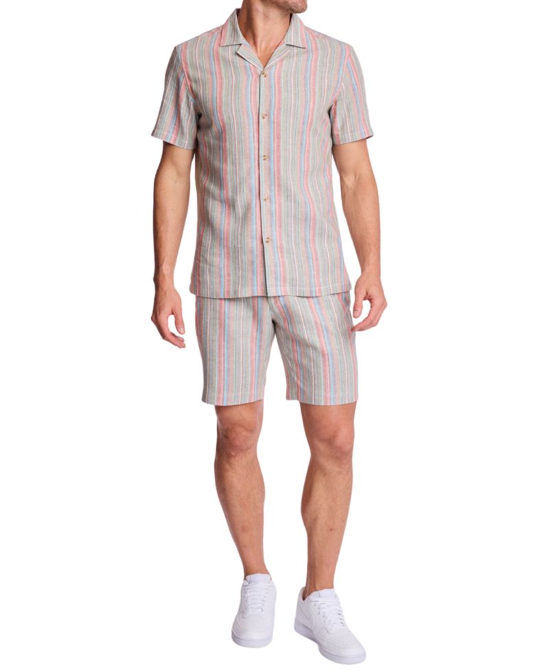 Men's Striped Slim-Fit Shorts