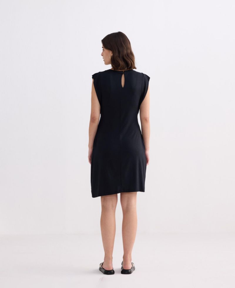 Women's Muscle Tee Short Dress in Black