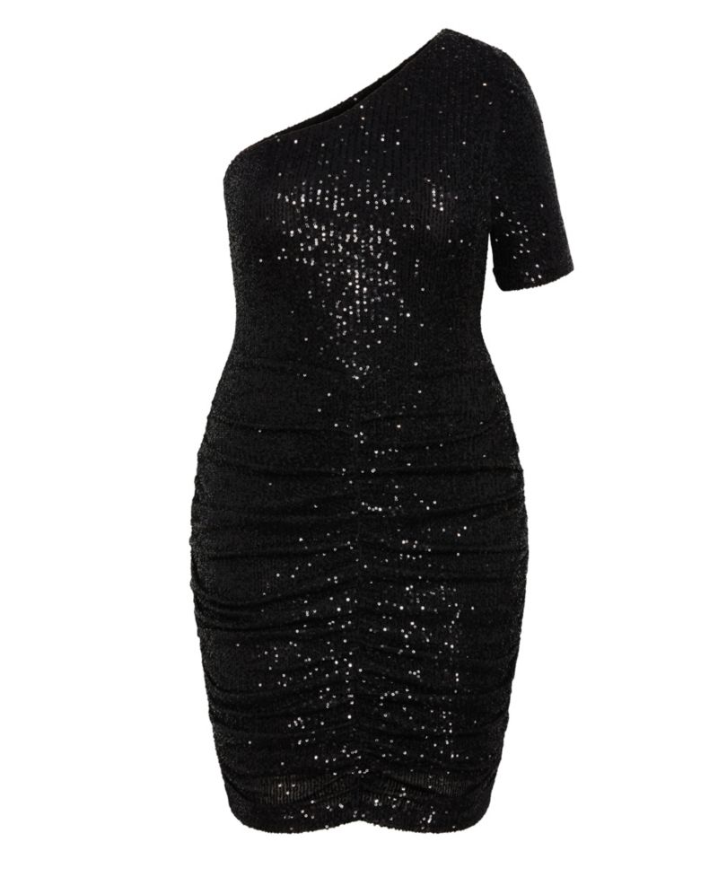 Plus Size Angelina Asymmetrical Neck Ruched Dress