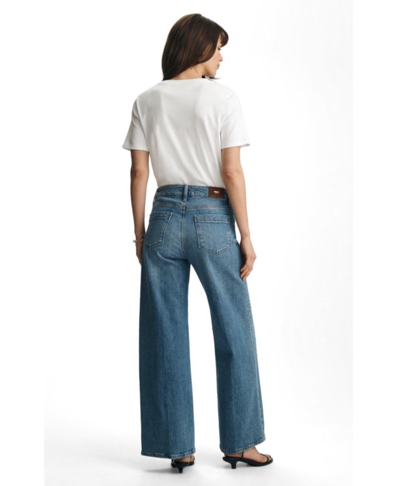 Women's Paloma Mid Rise Wide Leg In Mid Rise Mid Brushed Gold Premium