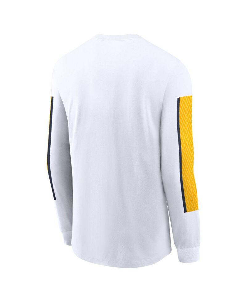 Men's White West Virginia Mountaineers Local Spirit Slogan Long Sleeve T-Shirt