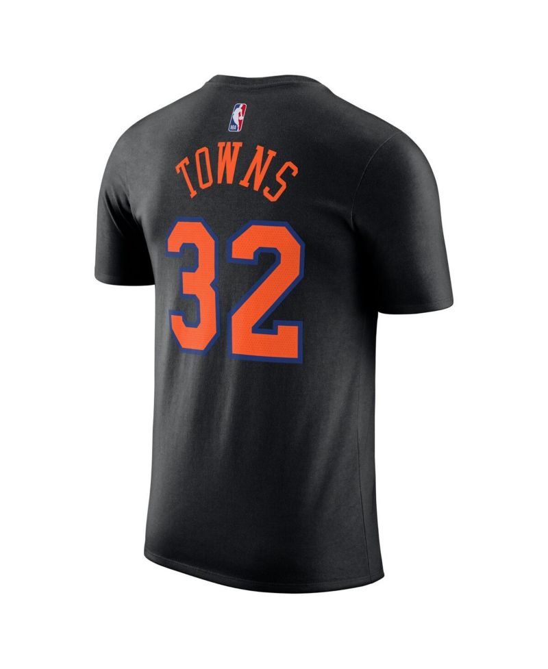 Men's and Women's Karl-Anthony Towns Black New York Knicks Name & Number T-Shirt