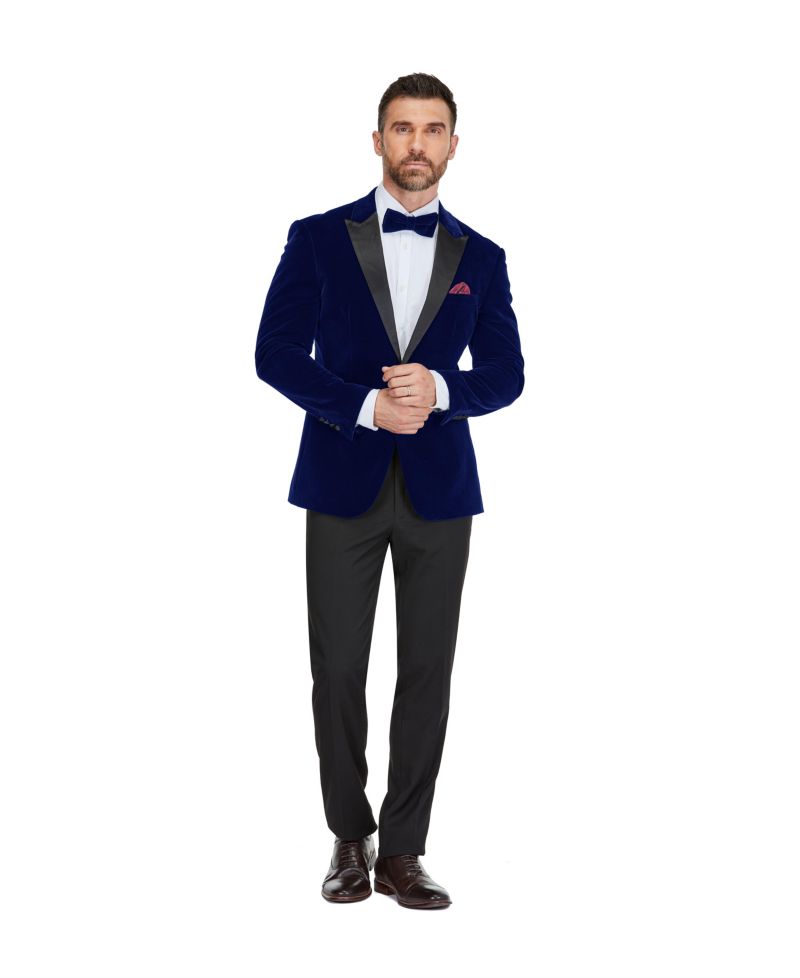 Men's 2-Piece Velvet Peak Lapel Slim-Fit Tuxedo