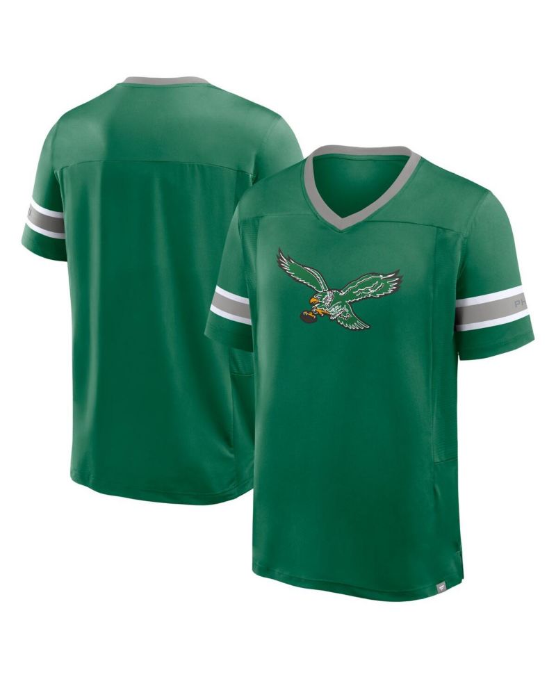 Men's Kelly Green Philadelphia Eagles Hometown Premium Hashmark V-Neck T-Shirt