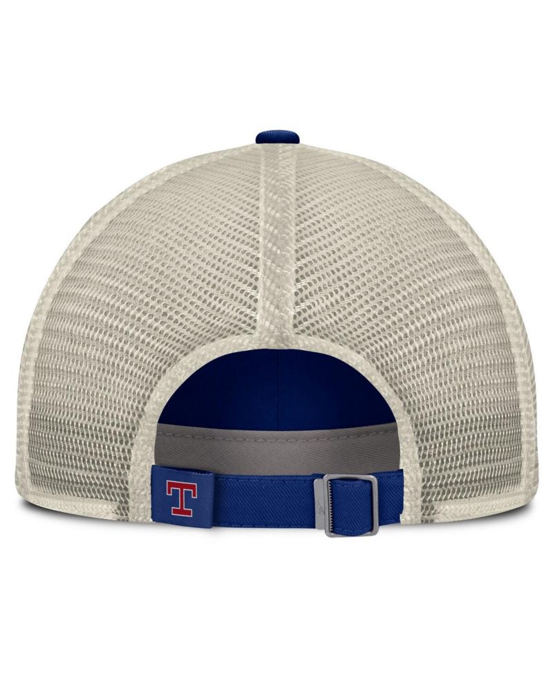 Men's Royal/Natural Texas Rangers Cooperstown Collection Club Trucker Adjustable Hat