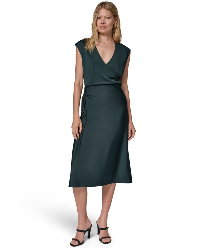 Women's Sheen Ponte Midi Pencil Skirt