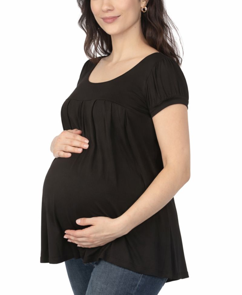 Women's Short-Sleeve Empire-Waist Maternity Tunic Top