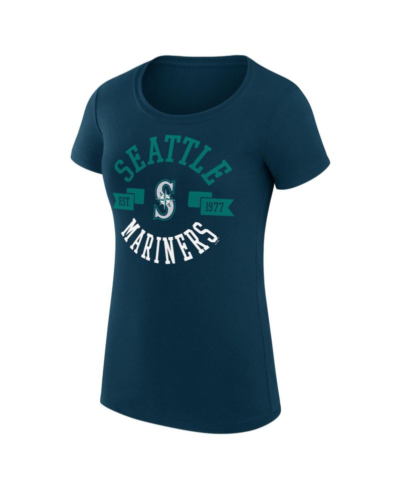 Women's Navy Seattle Mariners Super-Slim Fit Lightweight City Graphic T-Shirt