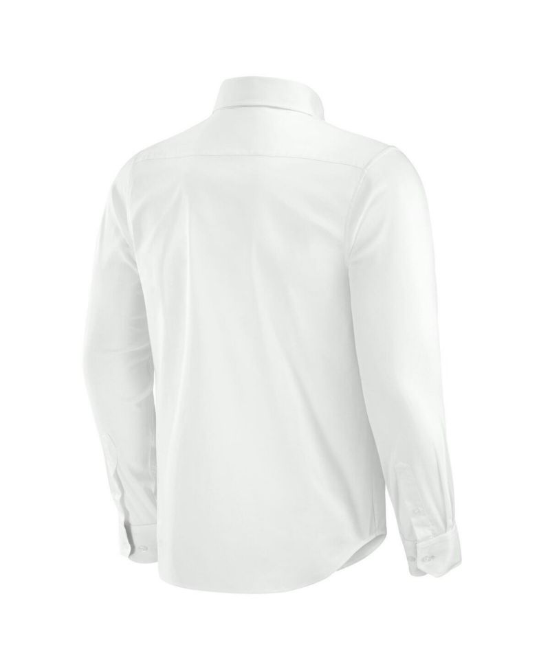Men's White Miami Dolphins Man-In-Motion Long Sleeve Button-Up Dress Shirt
