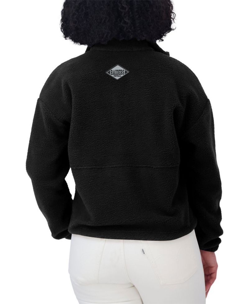 Women's Black Las Vegas Raiders Polar Fleece Half-Zip Jacket