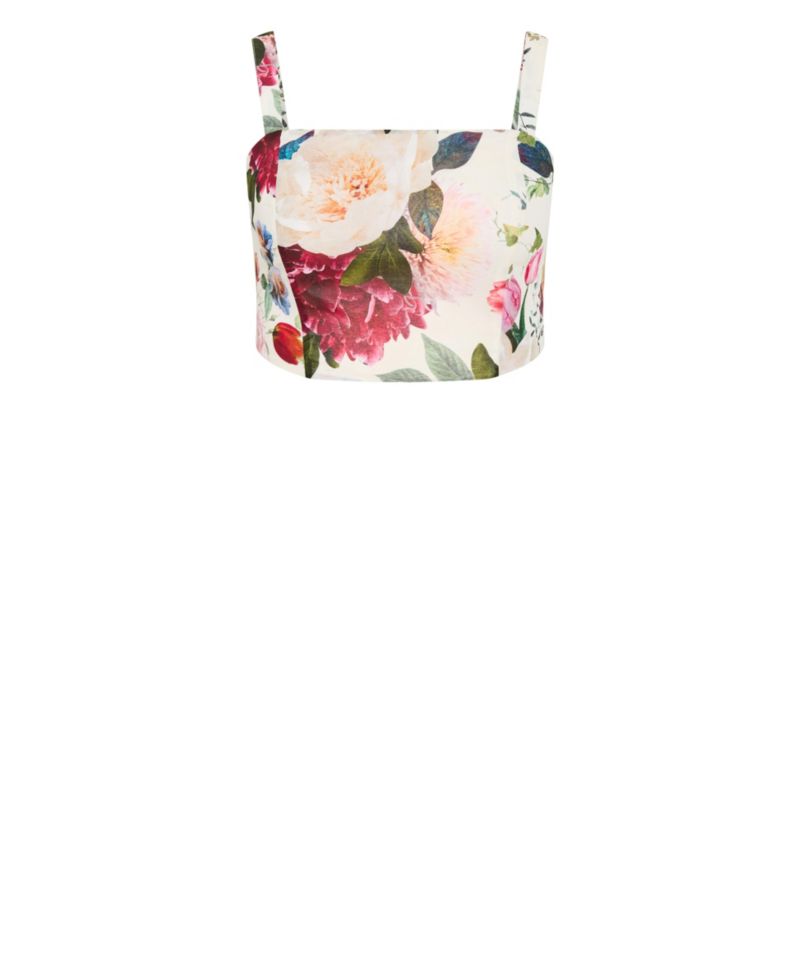 Women's Plus Size Bianka Bloom Print Crop Top