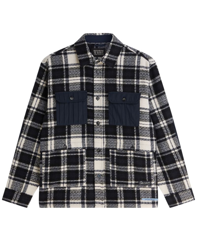 Men's Patchwork Relaxed-Fit Shacket