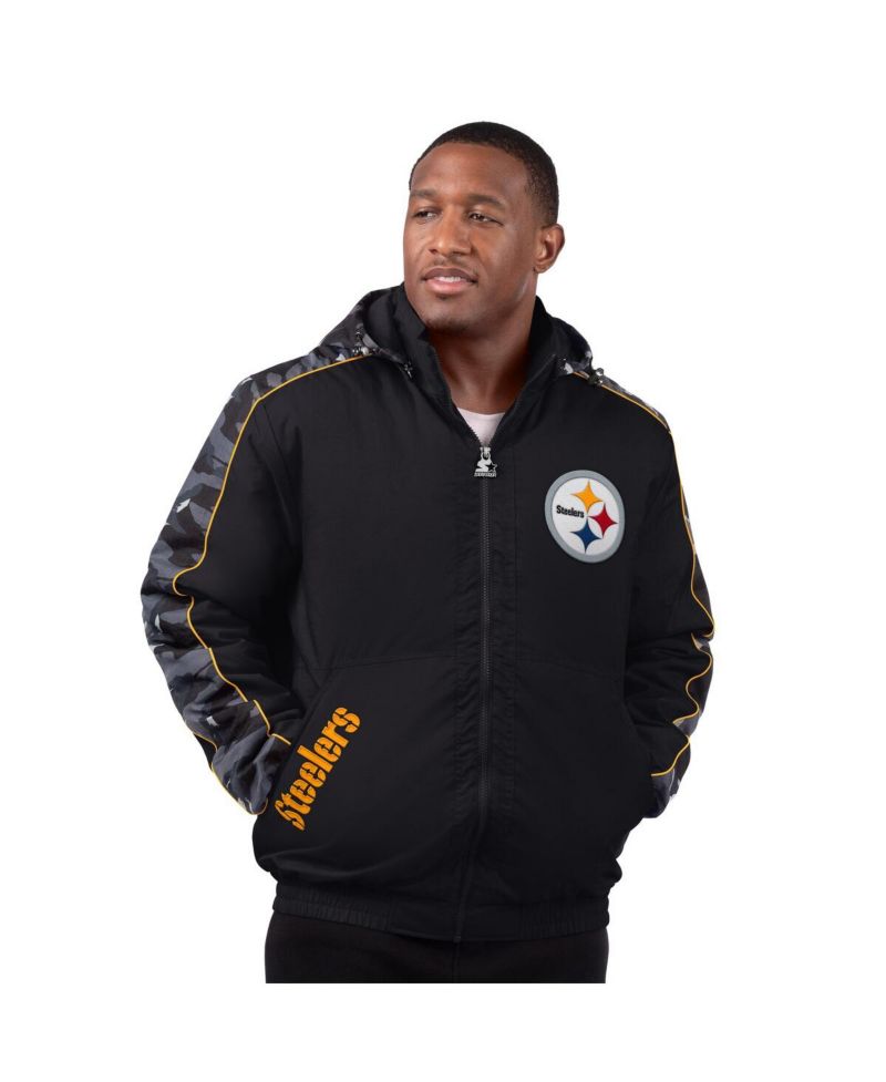 Men's Black Pittsburgh Steelers Thursday Night Gridiron Full-Zip Jacket
