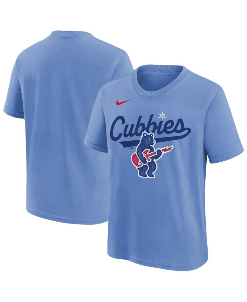 Big Boys and Girls Light Blue Chicago Cubs Electric Bear Alternate T-Shirt