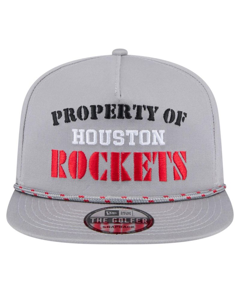 Men's Gray Houston Rockets Throwback Property Of Golfer Snapback Hat