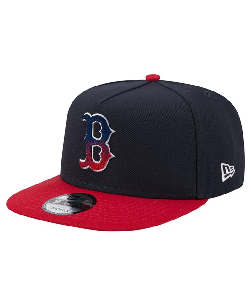 Men's Navy/Red Boston Red Sox Chenille Gradient A-Frame 9FIFTY Snapback Hat