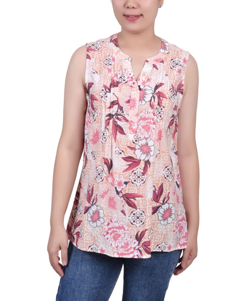 Women's Sleeveless Pintucked Blouse