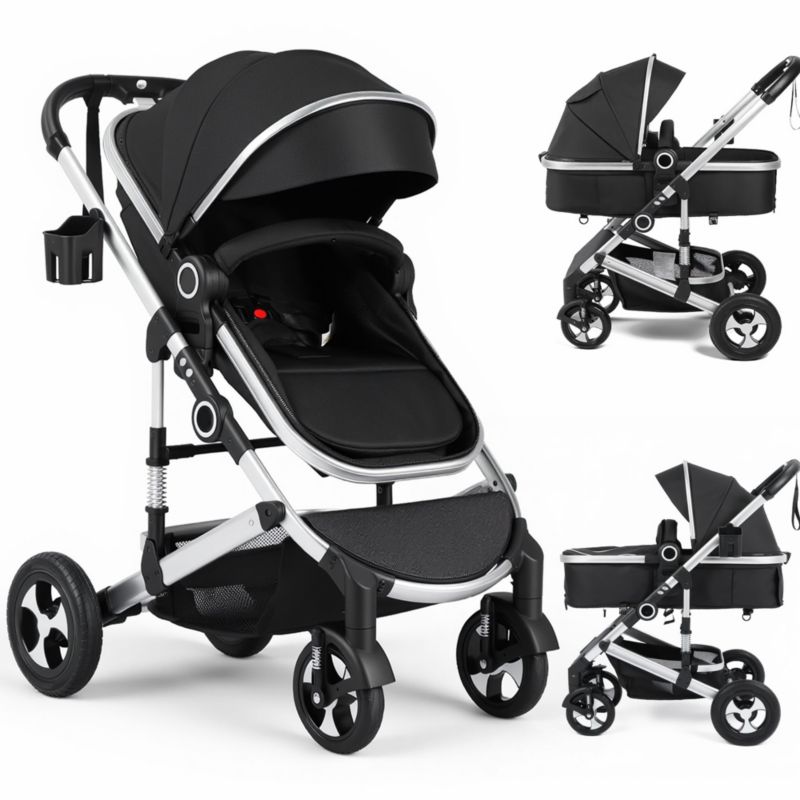 Cozi 2 Convertible Baby Stroller, Folding High Landscape Design with Adjustable Canopy and Diaper Bag