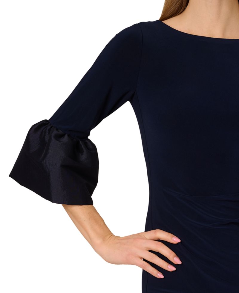 Women's Bell-Cuff Draped Jersey Dress