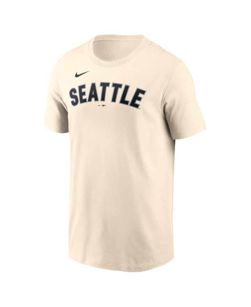 Men's Cream Seattle Mariners Alternate Wordmark T-Shirt